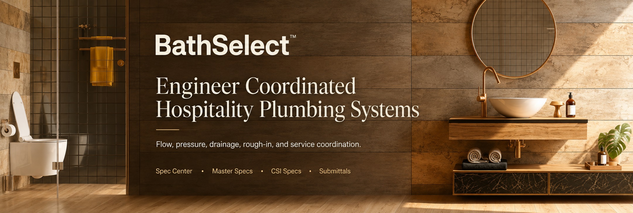 BathSelect Hospitality plumbing engineering resources for luxury hotel bathroom projects