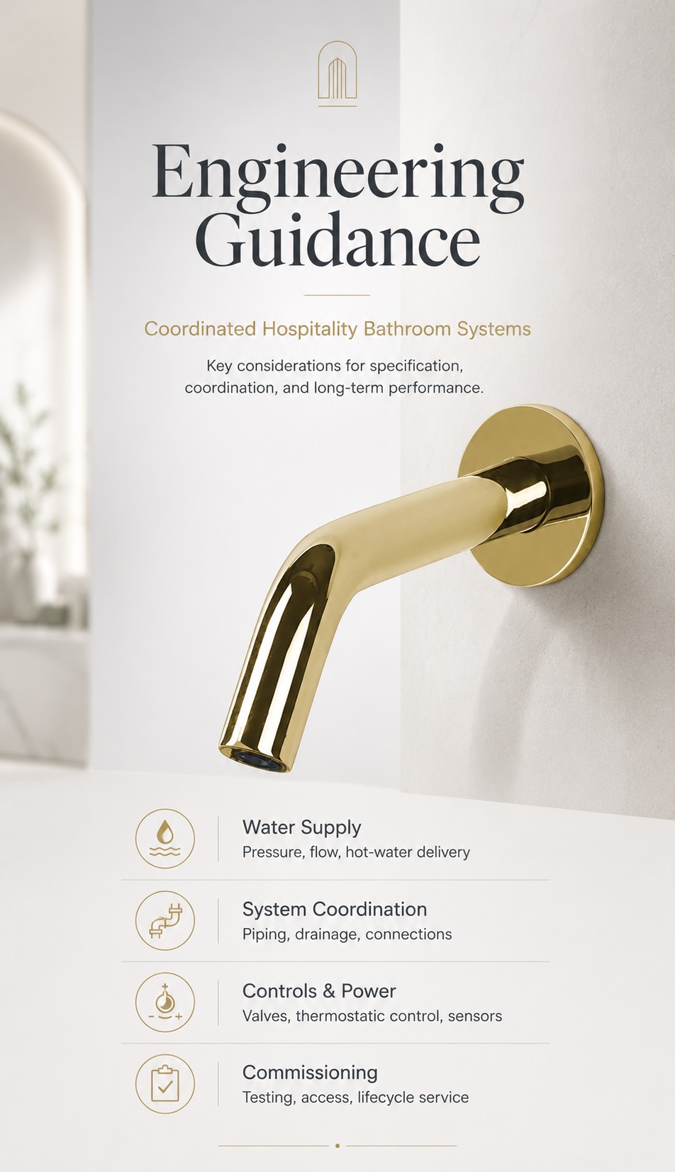Plumbing engineering resources for luxury hospitality bathroom systems