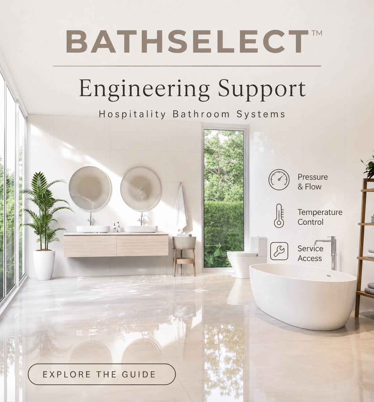 Luxury hospitality bathroom fixture coordination between plumbing engineers architects and interior designers
