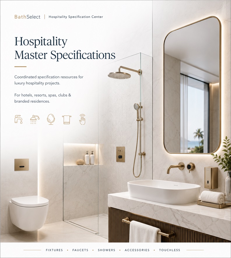 BathSelect hospitality master specification resources for luxury hotel bathroom fixtures