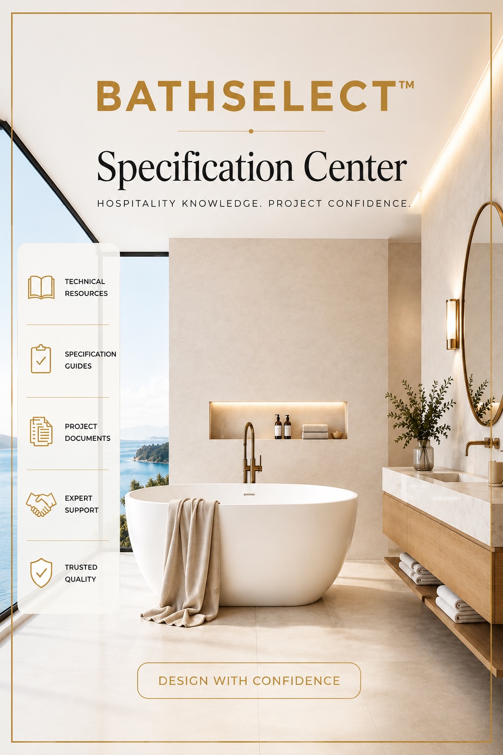 Coordinated BathSelect luxury hospitality bathroom collection