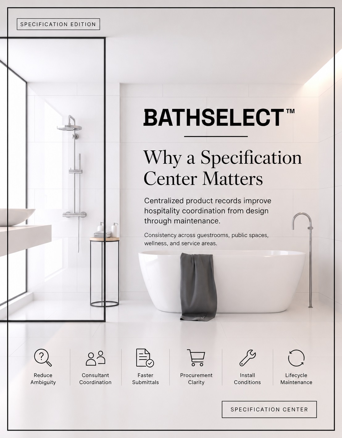 BathSelect hospitality fixture documentation and project coordination