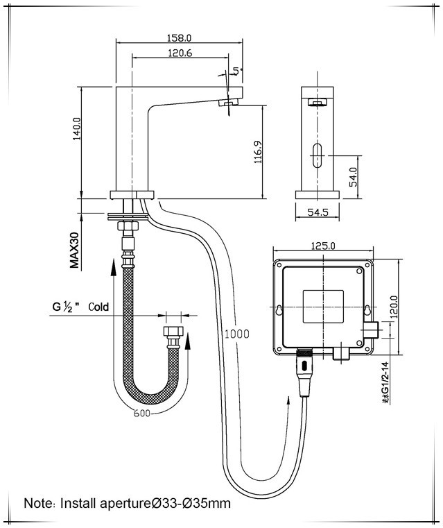 Elèna Touchless Basin Automatic Commercial Sensor Faucet