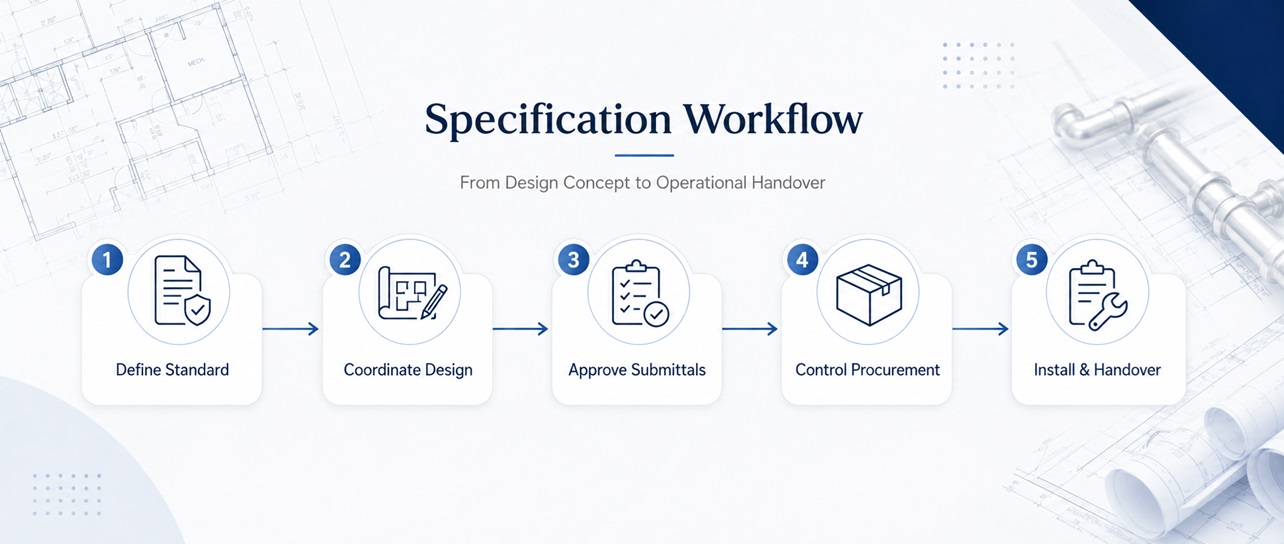 Hospitality bathroom fixture specification procurement installation and handover workflow