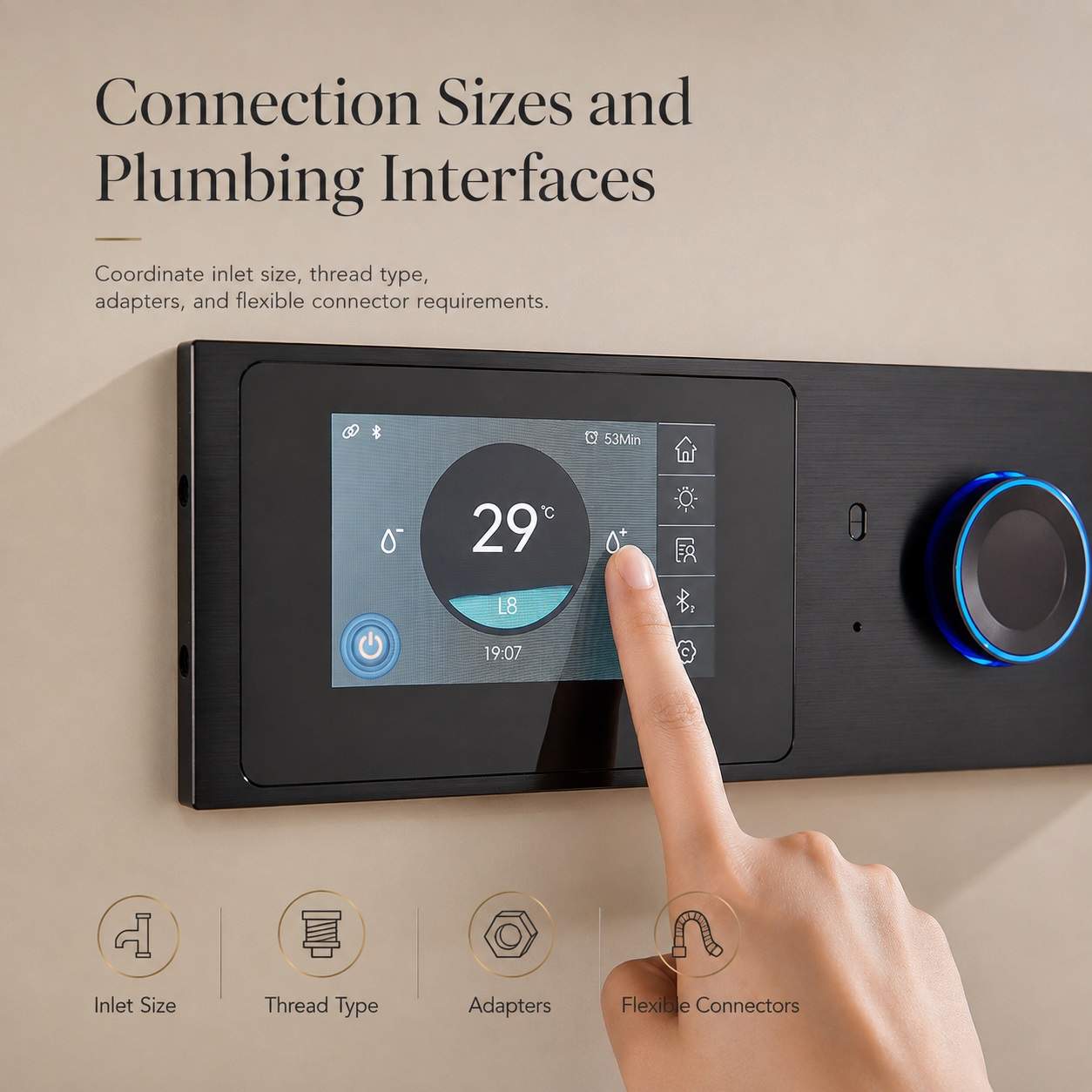 Hospitality bathroom fixture connection sizes adapters and concealed plumbing rough-in