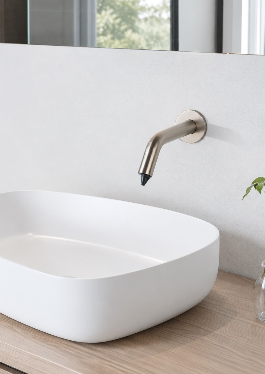 Protected BathSelect hospitality fixtures prepared for labeled project delivery and storage