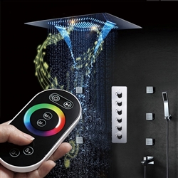 BathSelect Revit Families and BIM Files Modern Summer Shower Head Remote Control Musical Chrome Ceiling Embedded Shower