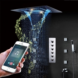 BathSelect Revit Families and BIM Files Modern Summer Shower Head Phone Control Musical Chrome Ceiling Embedded Shower
