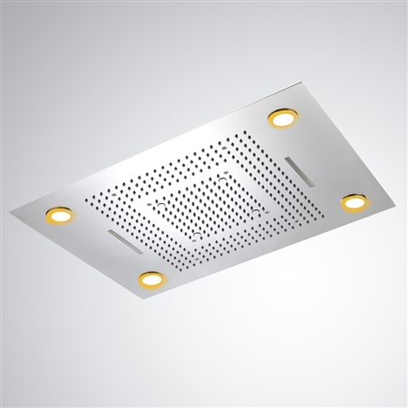 Buy Trialo Solid Brass Recessed Color Changing Water Powered Led Shower ...