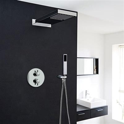 Shop Luna Shower Set With Concealed Wall Mount Shower Head At ...